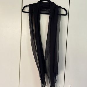 Black Sheer 100% Silk Scarf/Shawl